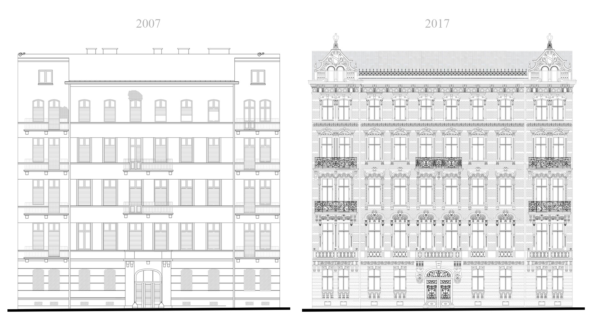 projekt przebudowa modernizacja nadbudowa adaptacja Proart Anna Rostkowska odtworzenie fasady fasada eklektyzm kamienica