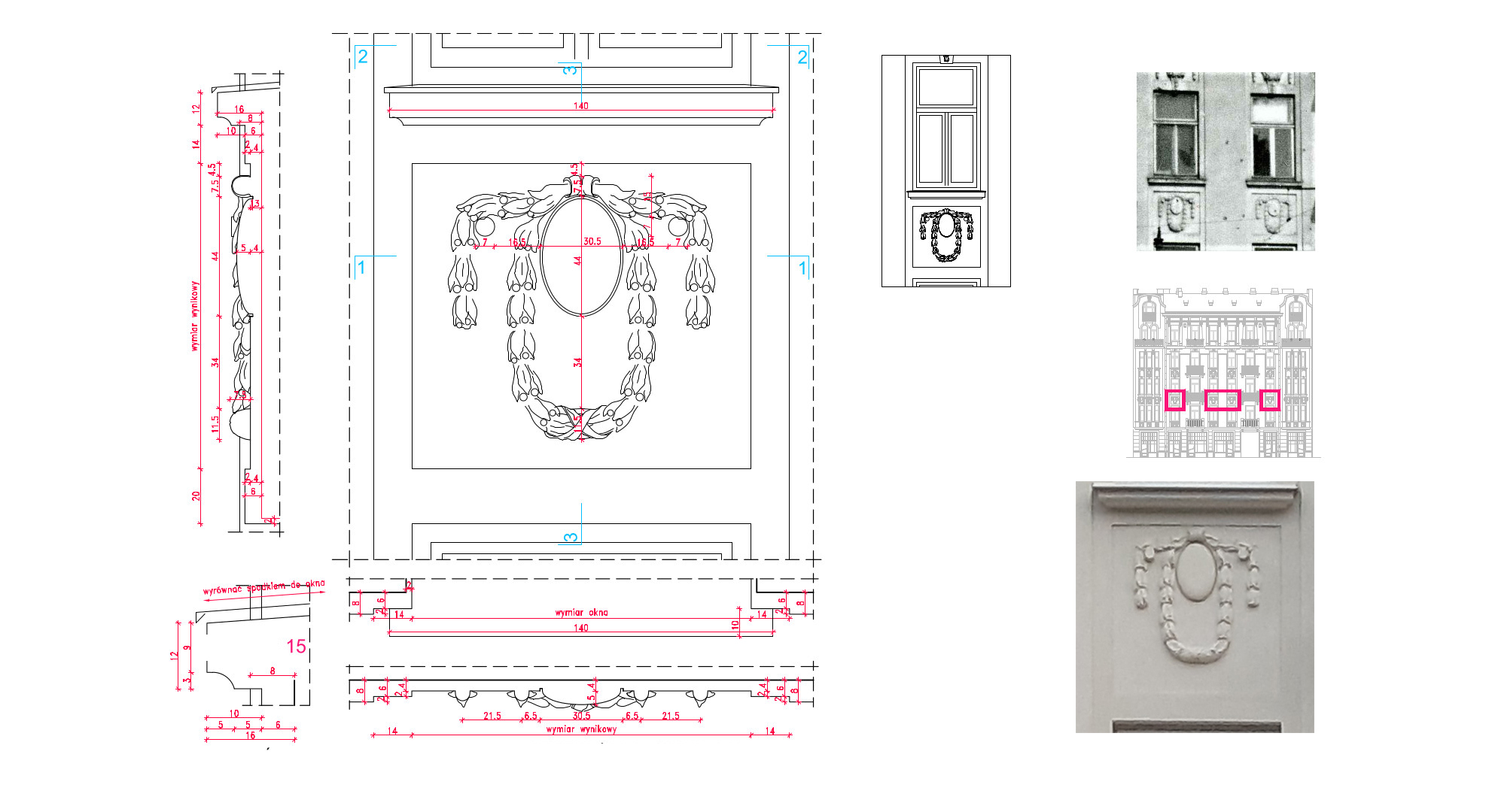 Drawing facade elewacja fasada rysunek architektoniczny kamienica targowa 46