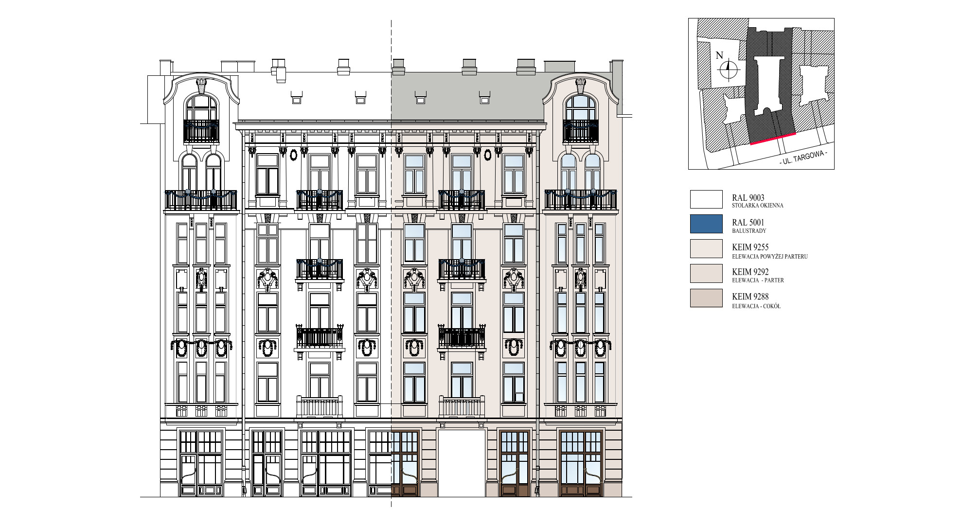 Town House, kamienica, zabytek, Targowa 46, Elewacja, Projekt, Architektura